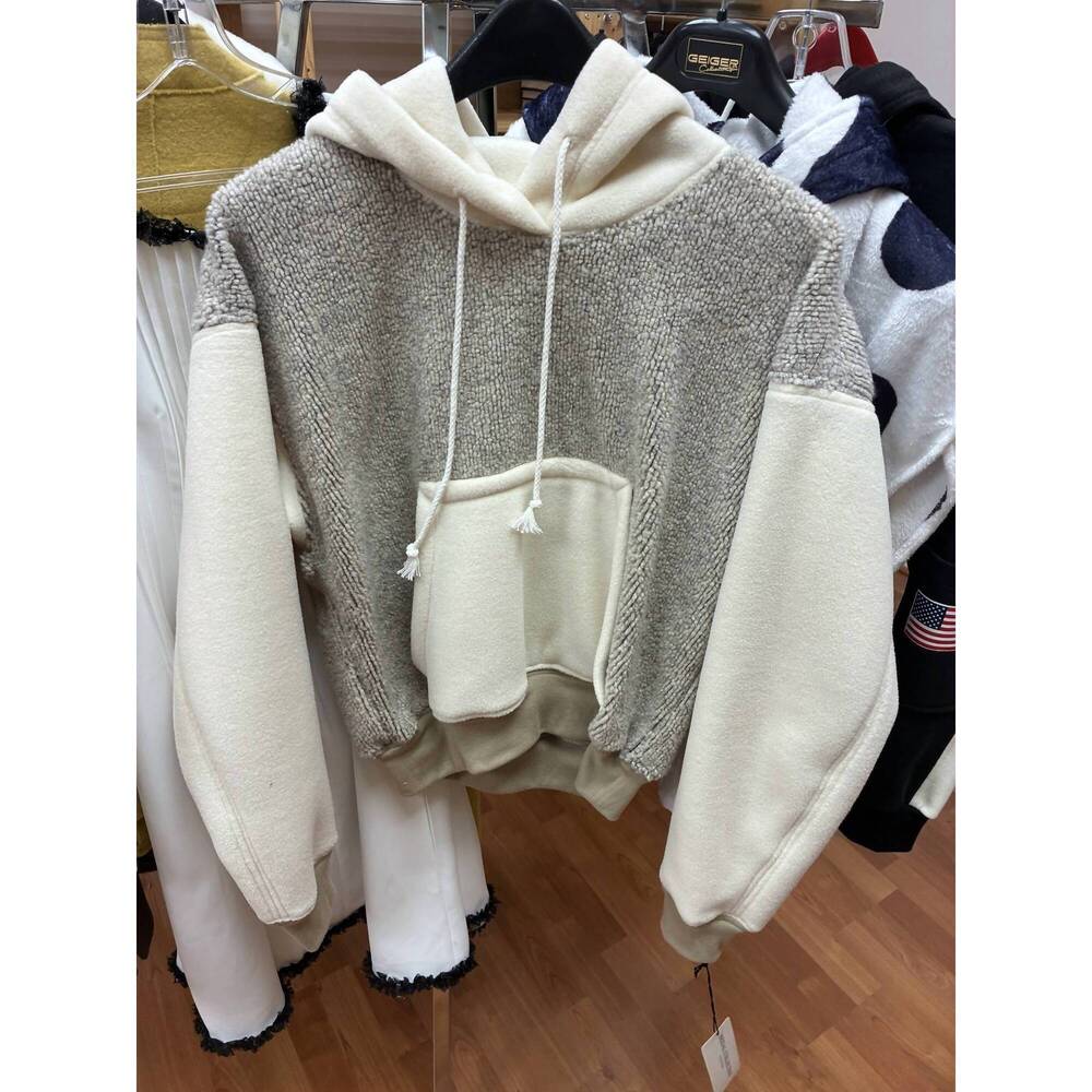 NEW SPEED SPORT men's tri-tone hoodie in tan and grey